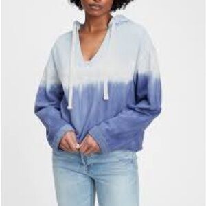 GAP -Women's Cream and Brown Ombre Hoodie Size Medium